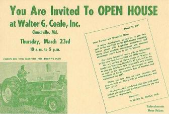 Open House Invitation March 23, 1961